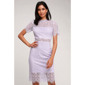 Lulus Remarkable Lavender Lace Dress Purple - Size S